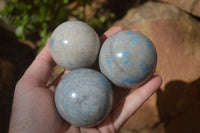 Polished Blue Spotted Spinel Quartz Spheres x 5 From Madagascar - Toprock Gemstones and Minerals 