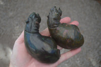 Polished Green Verdite Hippo Carvings x 3 From Zimbabwe - Toprock Gemstones and Minerals 
