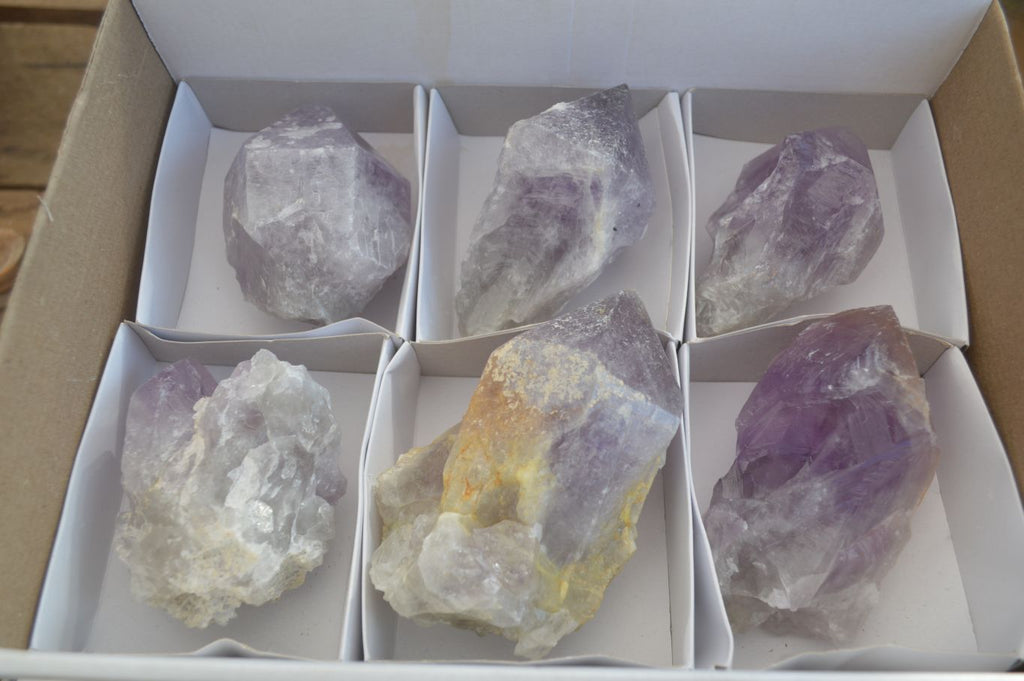 Natural Jacaranda Amethyst Crystals x 6 From Mumbwe, Zambia - Toprock Gemstones and Minerals 