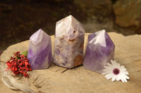 Polished Trio Of Dream Amethyst Points  x 3 From Madagascar - TopRock