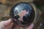 Polished Rhodonite Spheres x 2 From Ambindavato, Madagascar - Toprock Gemstones and Minerals 