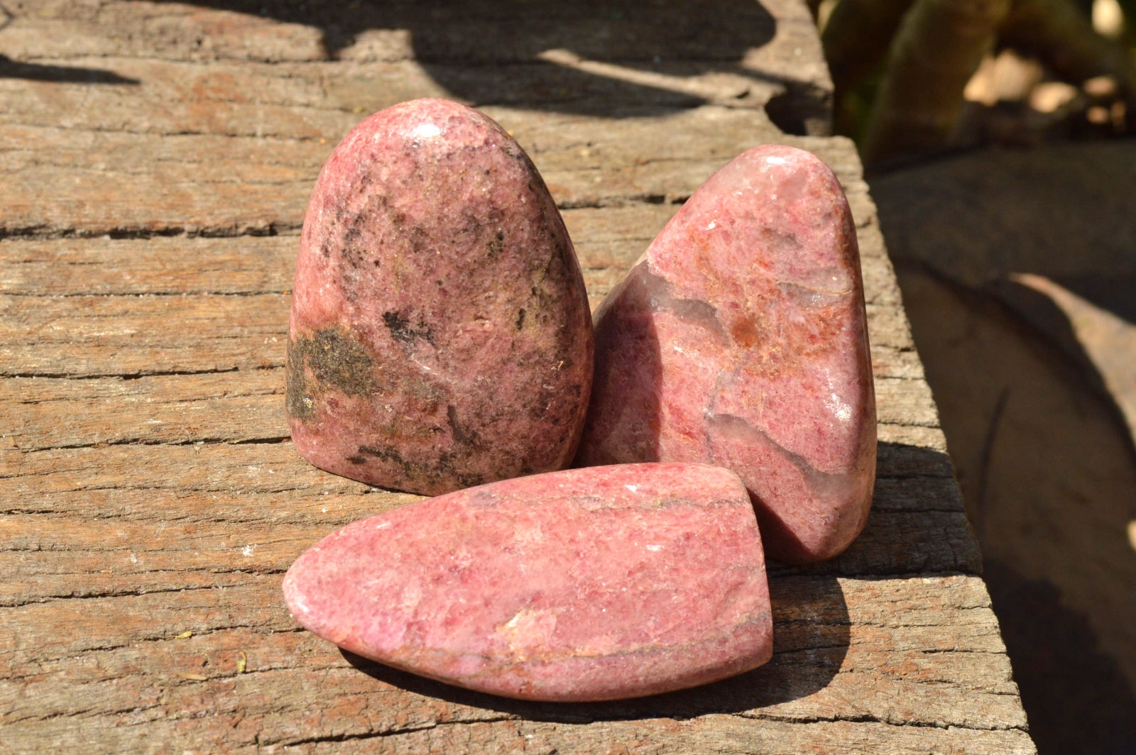 Polished Near Solid Pink Rhodonite Standing Free Forms x 6 From Ambindavato, Madagascar - TopRock