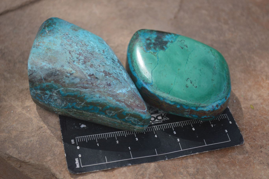 Polished Blue Shattuckite Free Forms  x 6 From Kaokoveld, Namibia - Toprock Gemstones and Minerals 