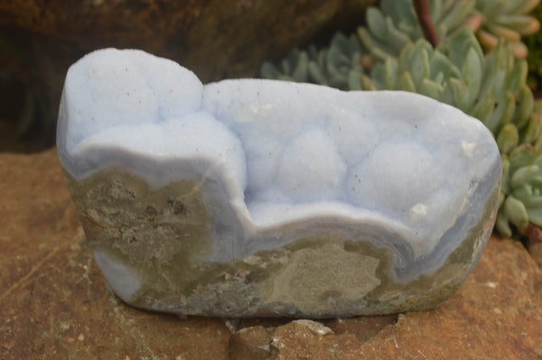 Polished Blue Lace Agate Standing Free Forms  x 3 From Malawi - TopRock