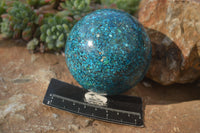 Polished Conglomerate Chrysocolla Sphere  x 1 From Congo - Toprock Gemstones and Minerals 