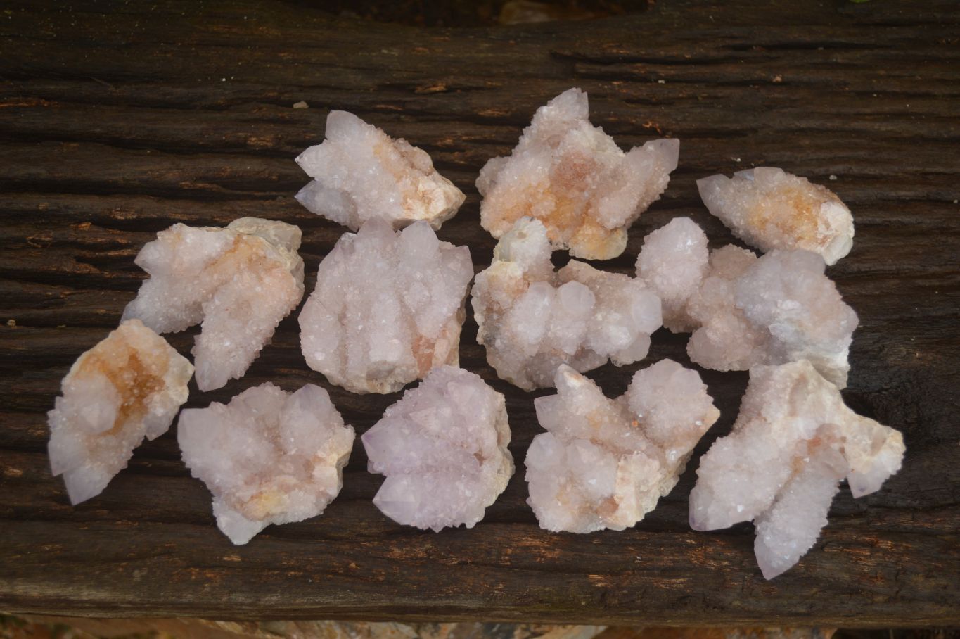 Natural Pale Lilac Spirit Quartz Clusters x 12 From Boekenhouthoek, South Africa - Toprock Gemstones and Minerals 
