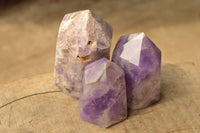 Polished Trio Of Dream Amethyst Points  x 3 From Madagascar - TopRock