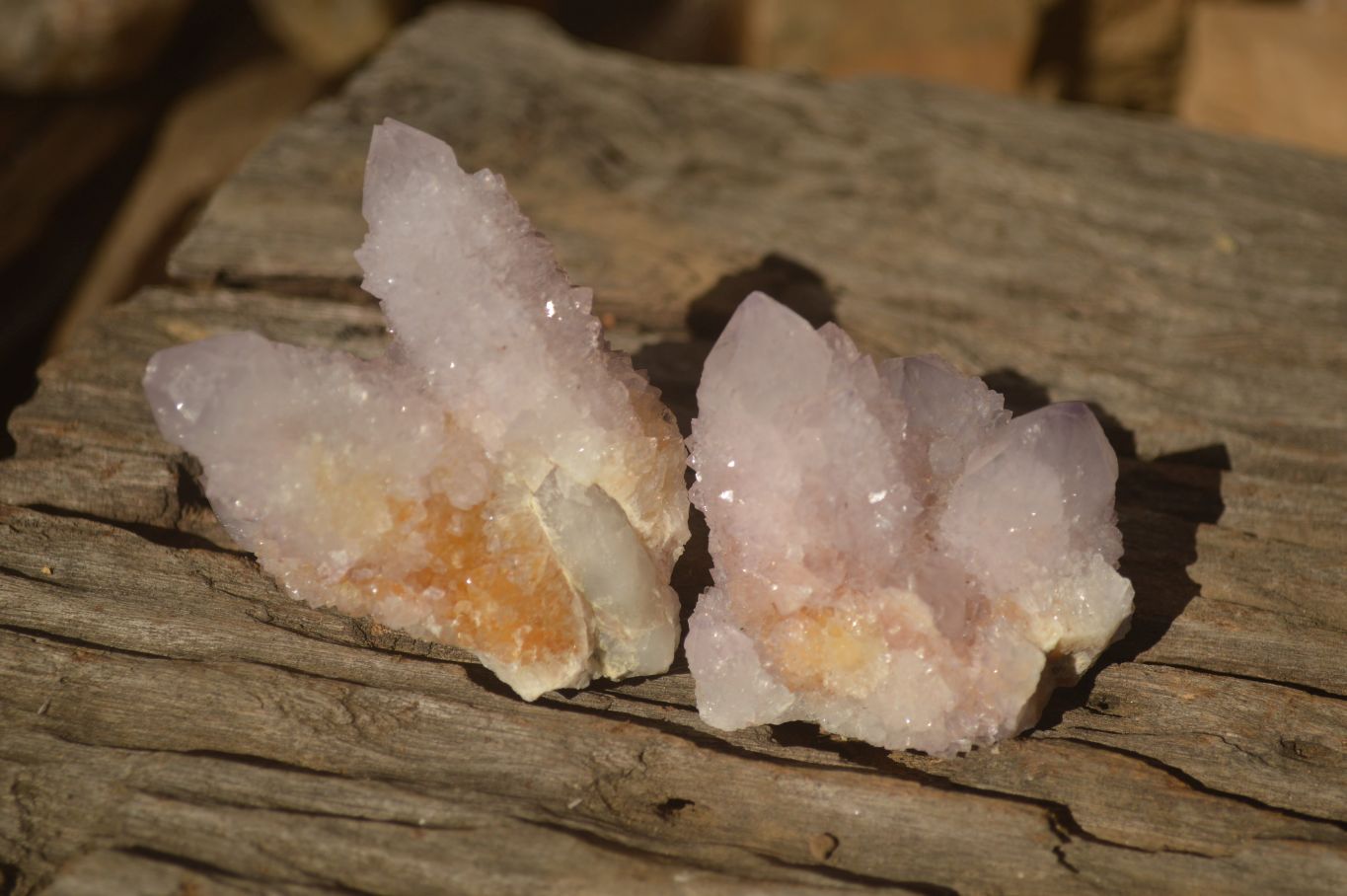 Natural Pale Lilac Spirit Quartz Clusters x 12 From Boekenhouthoek, South Africa - Toprock Gemstones and Minerals 
