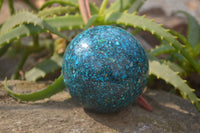 Polished Conglomerate Chrysocolla Sphere  x 1 From Congo - Toprock Gemstones and Minerals 