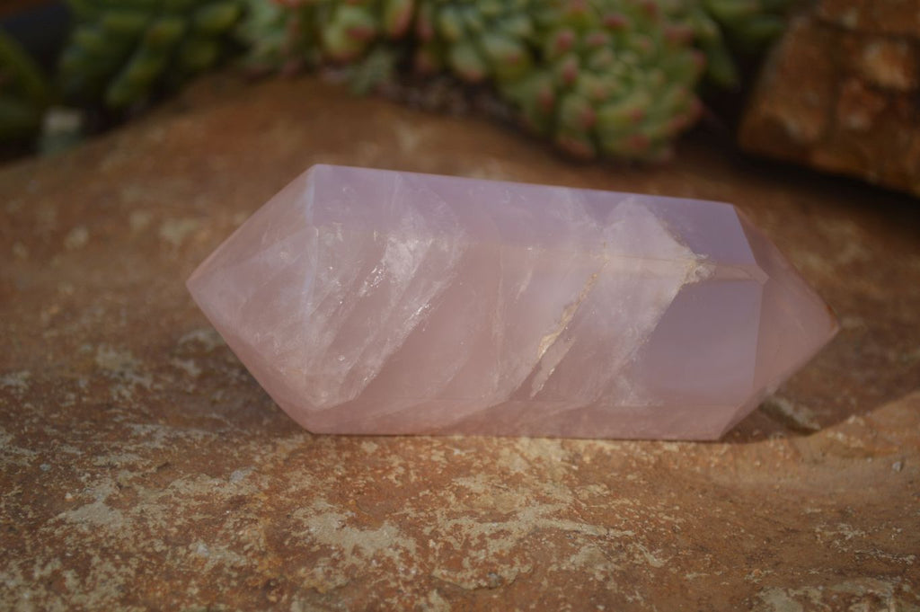 Polished Gemmy Double Terminated Rose Quartz Points x 4 From Ambatondrazaka, Madagascar - Toprock Gemstones and Minerals 