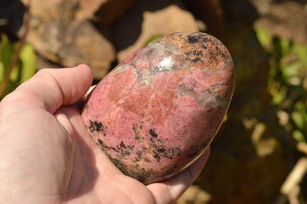 Polished Near Solid Pink Rhodonite Standing Free Forms x 6 From Ambindavato, Madagascar - TopRock