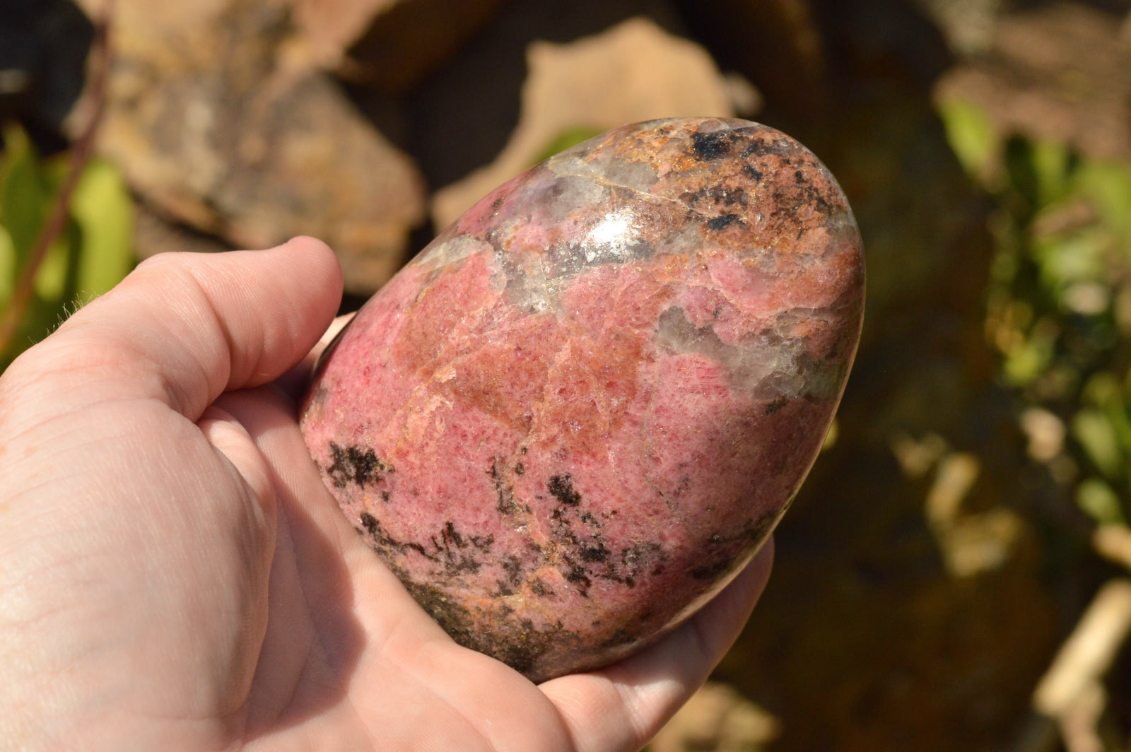 Polished Near Solid Pink Rhodonite Standing Free Forms x 6 From Ambindavato, Madagascar - TopRock