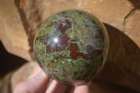 Polished Bastite Dragon Blood Stone Spheres  x 2 From Tshipise, South Africa - Toprock Gemstones and Minerals 