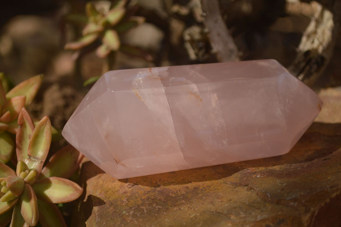 Polished Gemmy Double Terminated Rose Quartz Points x 4 From Ambatondrazaka, Madagascar - Toprock Gemstones and Minerals 