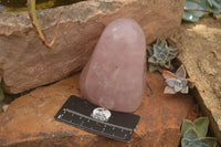 Polished Pink Rose Quartz Standing Free Forms x 2 From Ambatondrazaka, Madagascar - TopRock