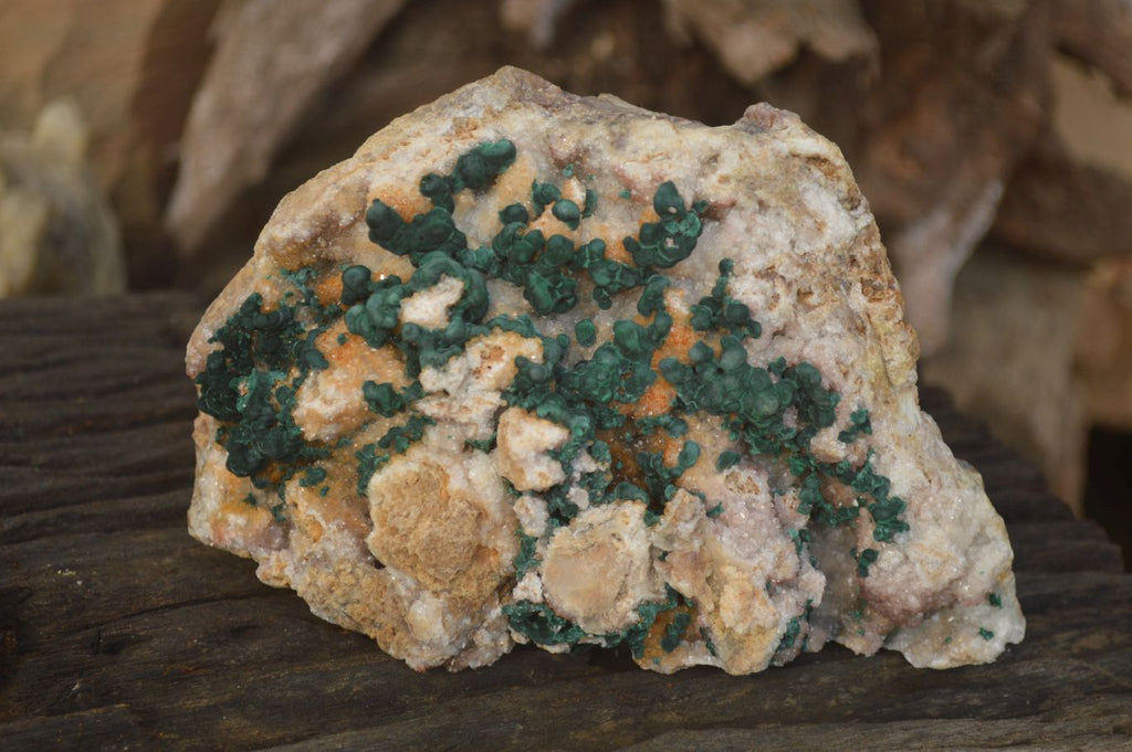 Natural Rare Ball Malachite On Golden Limonite Quartz & Dolomite Specimen x 1 From Kambove, Congo - Toprock Gemstones and Minerals 