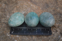 Polished Blue Amazonite Palm Stones  x 13 From Madagascar - Toprock Gemstones and Minerals 