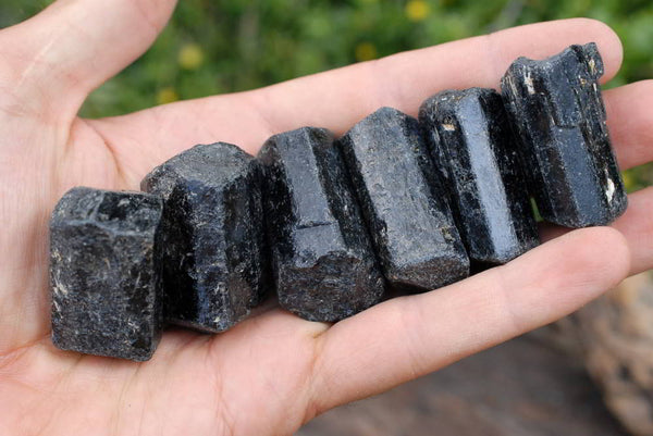 Natural Alluvial Black Tourmaline Terminated Crystals x 35 From Zimbabwe - TopRock