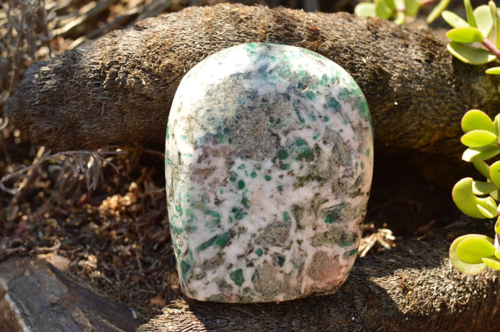 Polished Green Emeralds In Matrix Standing Free Forms  x 2 From Sandawana, Zimbabwe - TopRock