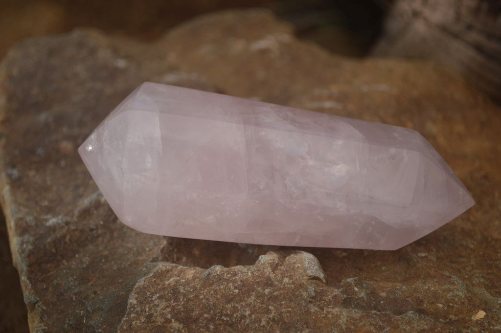 Polished Gemmy Double Terminated Rose Quartz Points x 4 From Ambatondrazaka, Madagascar - Toprock Gemstones and Minerals 