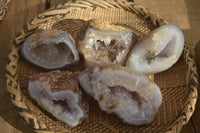 Polished Crystal Centred Agate Geodes  x 5 From Madagascar