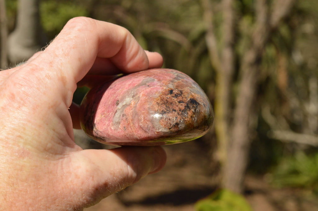 Polished Near Solid Pink Rhodonite Standing Free Forms x 6 From Ambindavato, Madagascar - TopRock