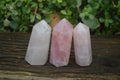 Polished Gemmy Rose Quartz Points x 3 From Madagascar - Toprock Gemstones and Minerals 