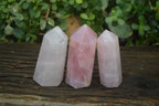 Polished Gemmy Rose Quartz Points x 3 From Madagascar - Toprock Gemstones and Minerals 