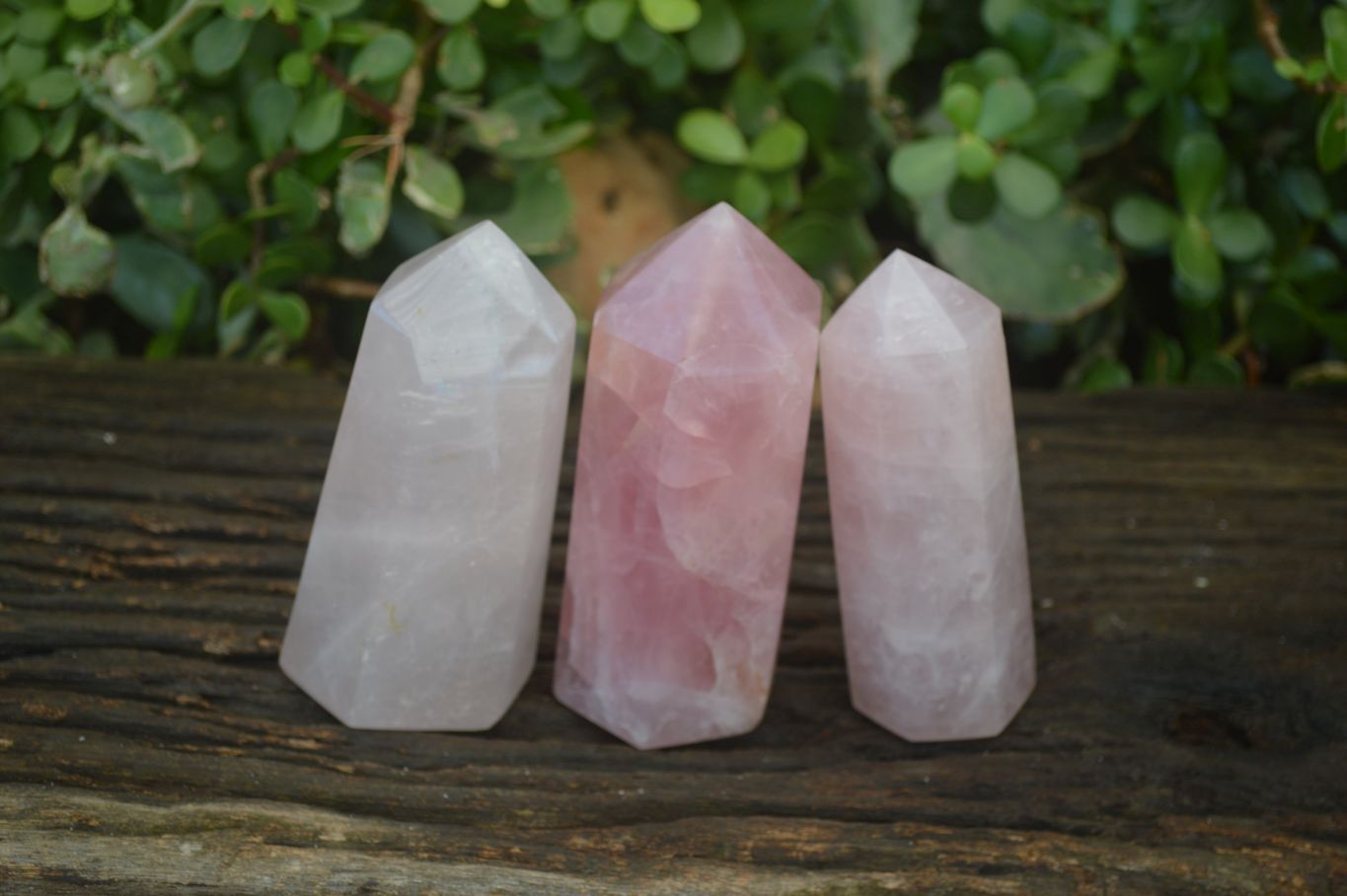 Polished Gemmy Rose Quartz Points x 3 From Madagascar - Toprock Gemstones and Minerals 