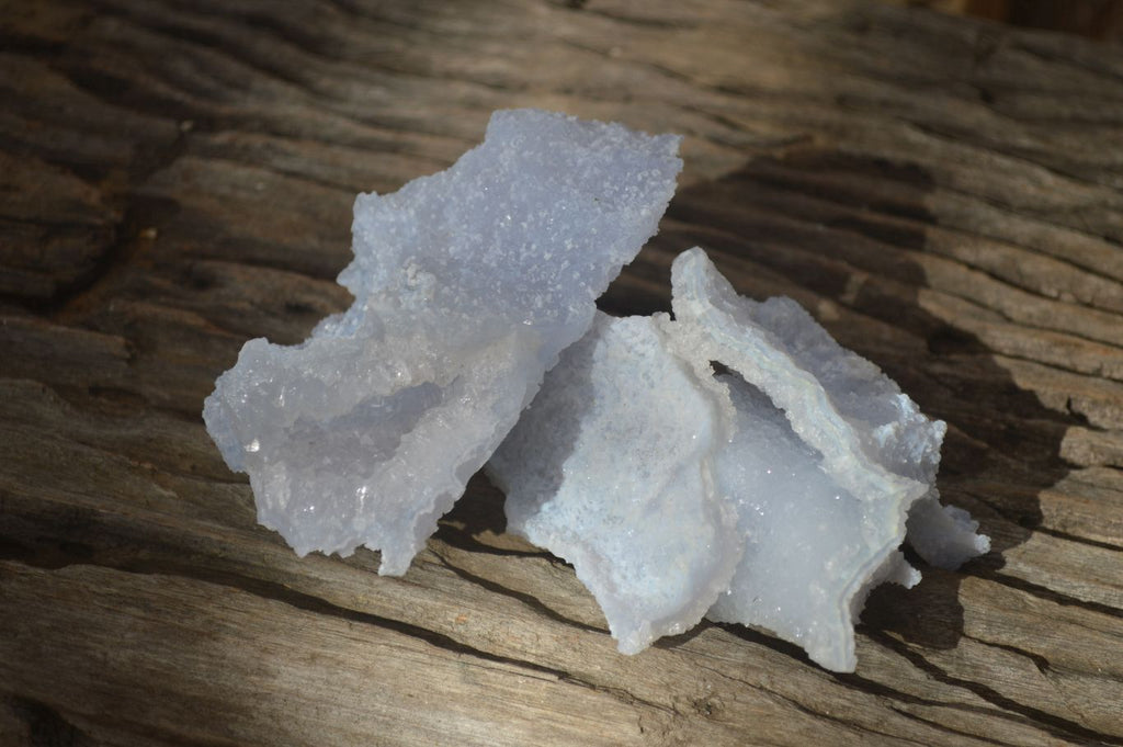 Natural Etched Blue Chalcedony Specimens  x 6 From Nsanje, Malawi - Toprock Gemstones and Minerals 