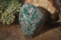 Polished Emerald Mica In Matrix Standing Free Forms x 2 From Mutoko, Zimbabwe - Toprock Gemstones and Minerals 