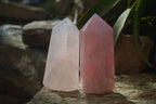 Polished Gemmy Rose Quartz Points x 3 From Madagascar - Toprock Gemstones and Minerals 