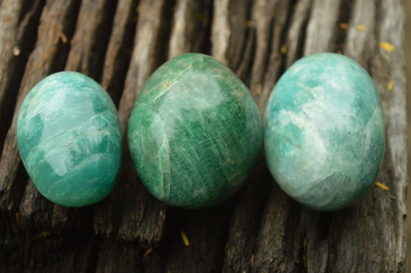 Polished Highly Selected Amazonite Gallet/ Palm Stones x 24 From Madagascar - TopRock