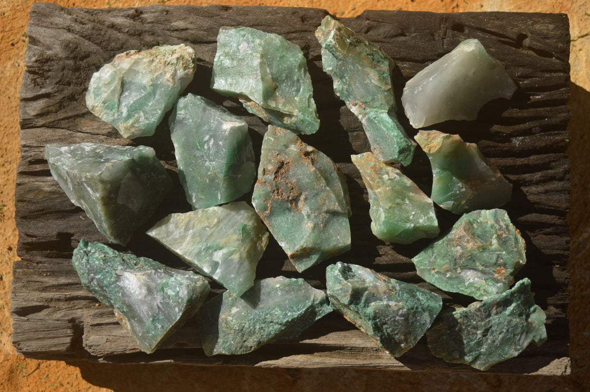 Natural Rough Jade Cobbed Specimens x 24 From Swaziland - Toprock Gemstones and Minerals 