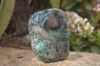 Polished Emerald Mica In Matrix Standing Free Forms x 2 From Mutoko, Zimbabwe - Toprock Gemstones and Minerals 