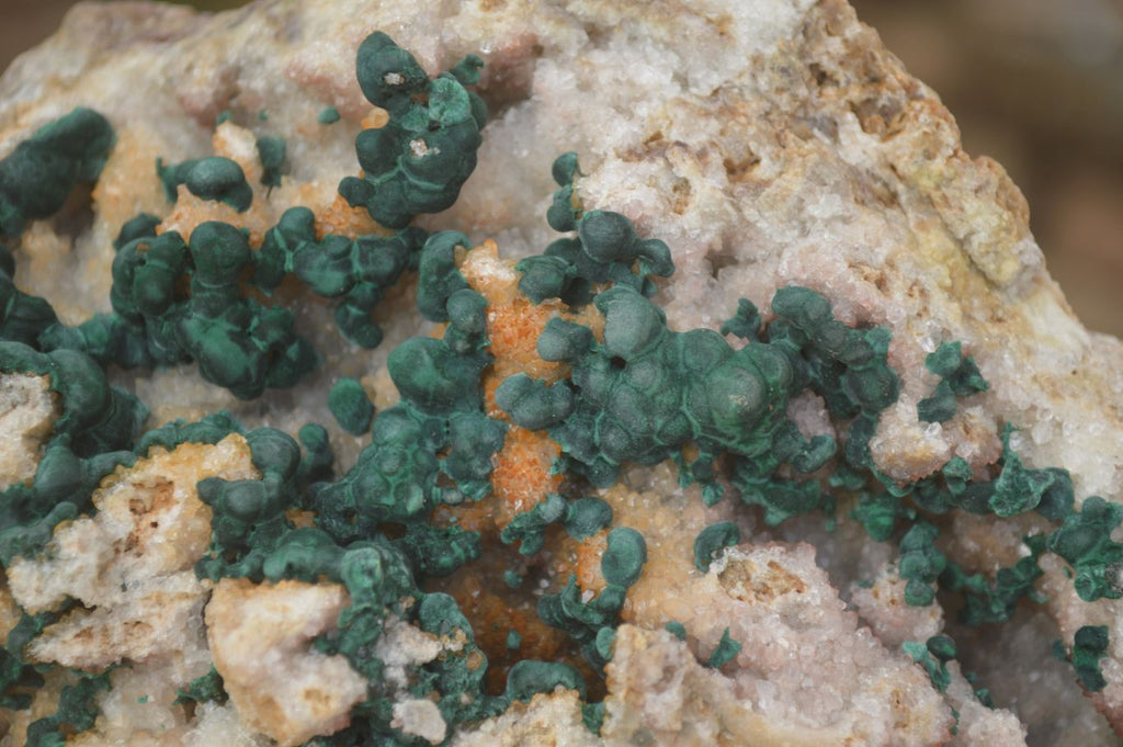 Natural Rare Ball Malachite On Golden Limonite Quartz & Dolomite Specimen x 1 From Kambove, Congo - Toprock Gemstones and Minerals 