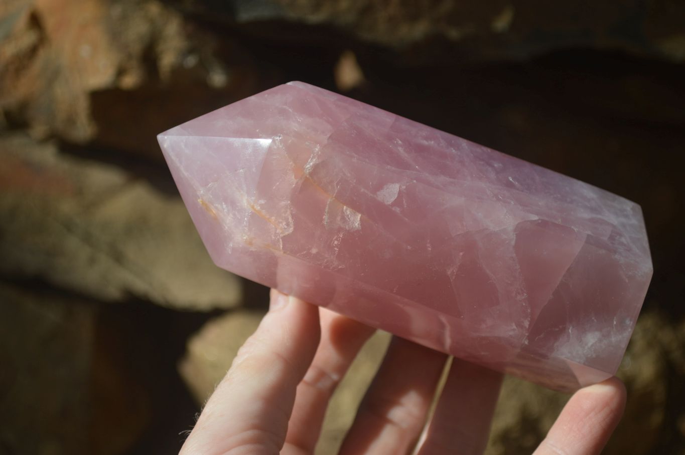 Polished Gemmy Rose Quartz Points x 3 From Madagascar - Toprock Gemstones and Minerals 