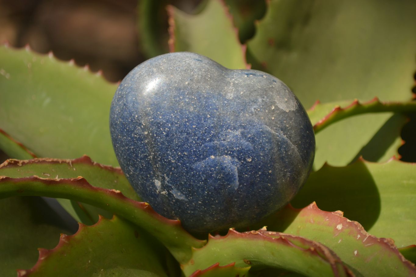 Polished Blue Lazulite Hearts x 6 From Madagascar - Toprock Gemstones and Minerals 
