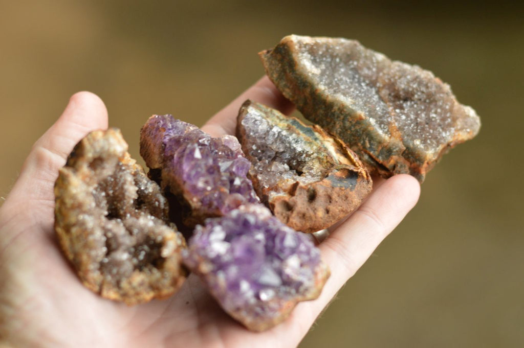 Natural Amethyst & Basalt Geode Specimens  x 24 From Zululand, South Africa - TopRock