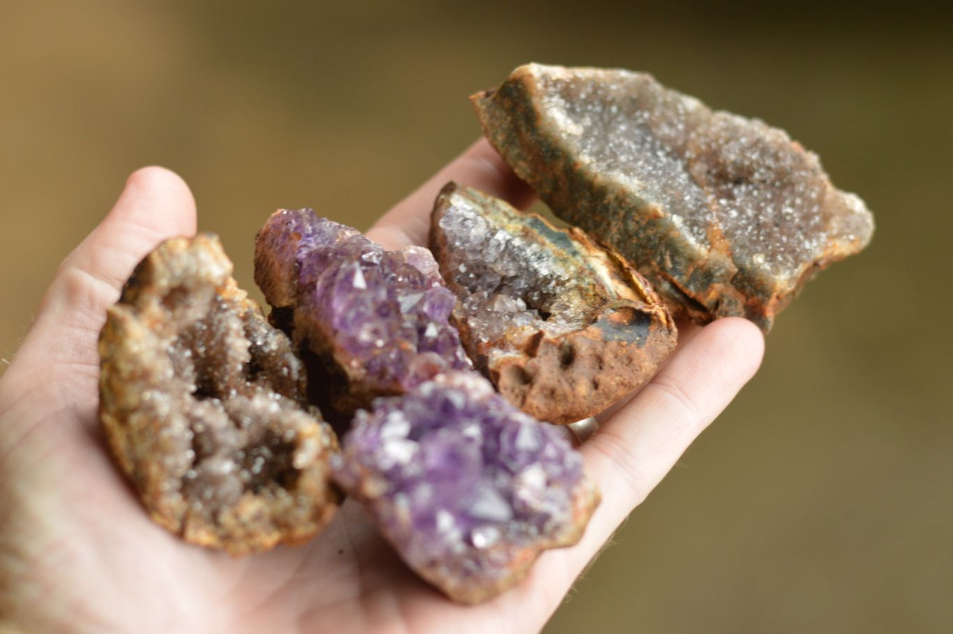 Natural Amethyst & Basalt Geode Specimens  x 24 From Zululand, South Africa - TopRock