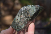Polished Emerald Mica In Matrix Standing Free Forms x 2 From Mutoko, Zimbabwe - Toprock Gemstones and Minerals 