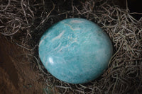 Polished Blue Amazonite Palm Stones  x 13 From Madagascar - Toprock Gemstones and Minerals 