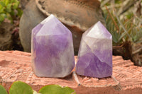 Polished Trio Of Dream Amethyst Points  x 3 From Madagascar - TopRock