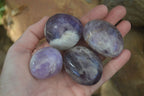 Polished Amethyst Galet / Palm Stones x 12 From Madagascar - Toprock Gemstones and Minerals 