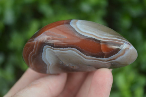 Polished Banded River Agate Palm Stones  x 6 From Zimbabwe - Toprock Gemstones and Minerals 