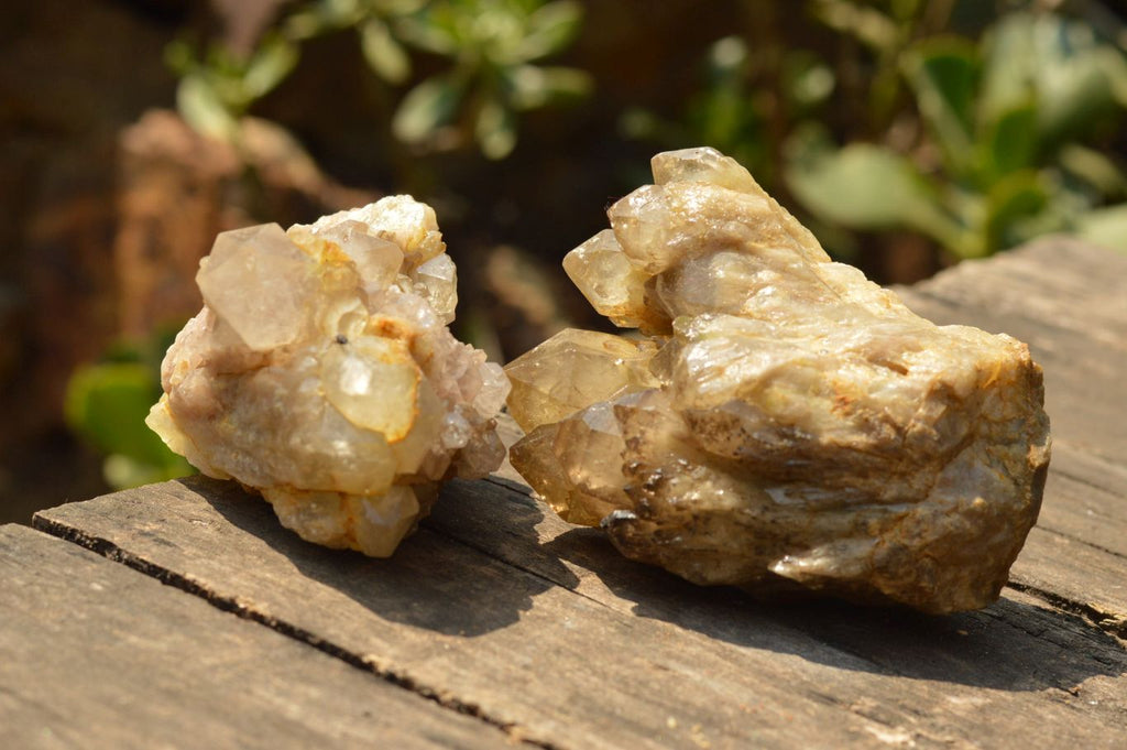 Natural Smokey Phantom Quartz Clusters x 4 From Luena, Congo - TopRock