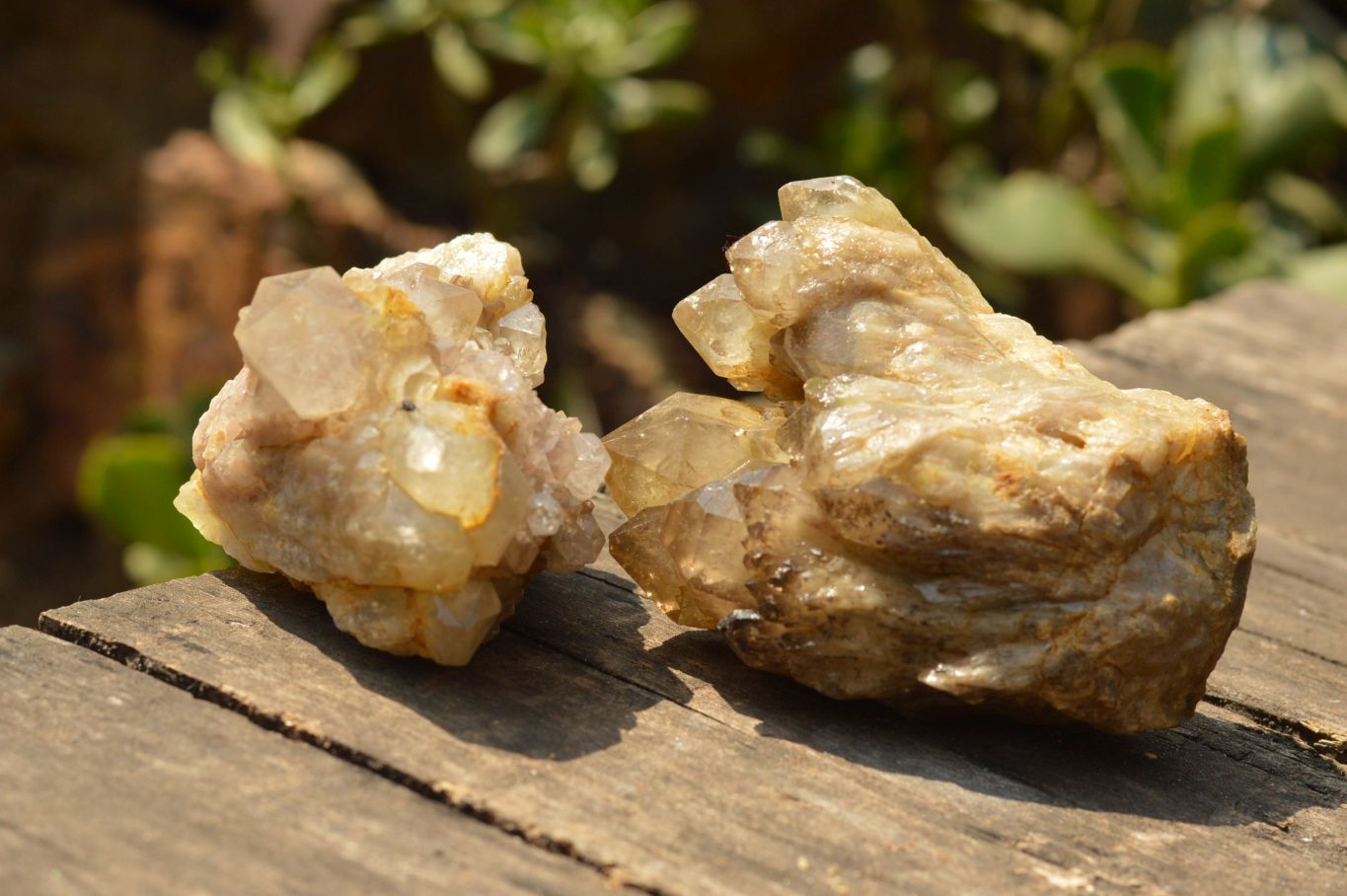 Natural Smokey Phantom Quartz Clusters x 4 From Luena, Congo - TopRock