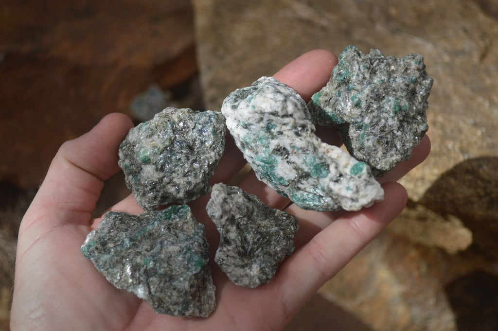 Natural Rare Emerald Mica In Matrix Cobbed Specimens x 20 From Mutoko, Zimbabwe - Toprock Gemstones and Minerals 
