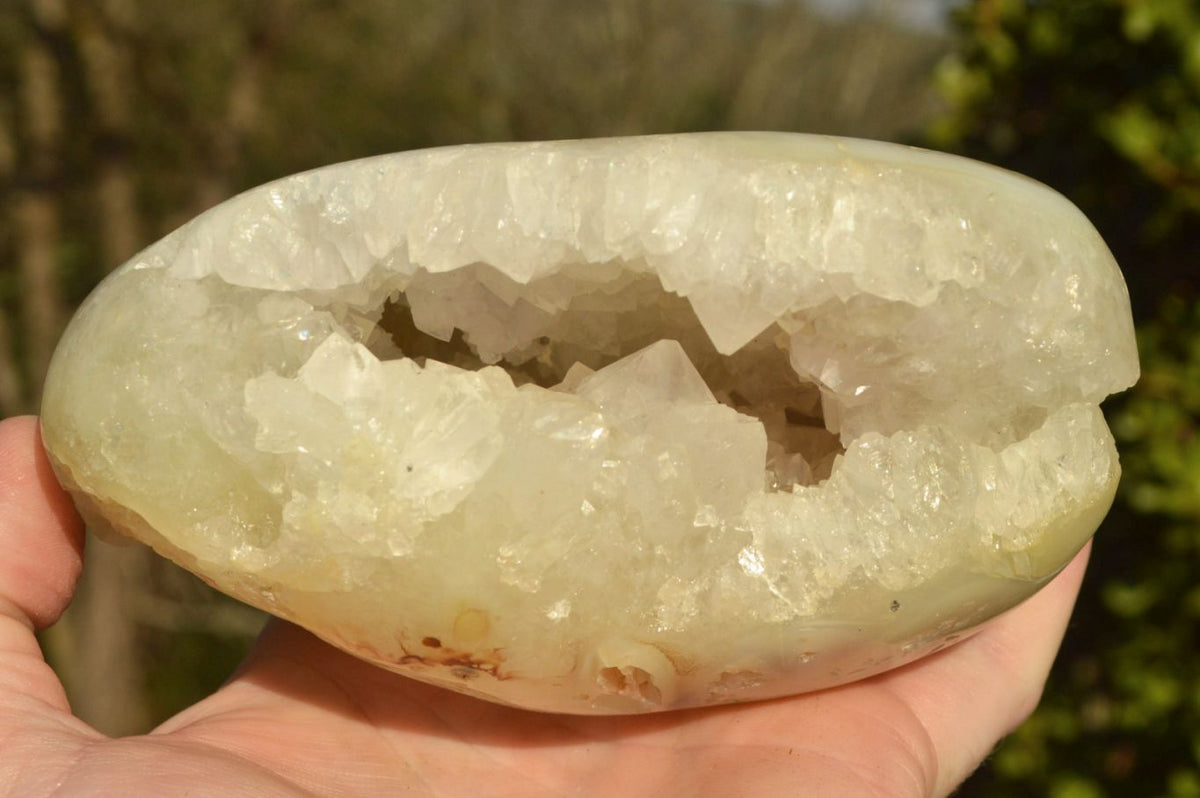 Polished Amethyst Agate Geodes With Crystalline Centres x 3 From Madagascar - TopRock