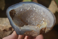 Polished Crystal Centred Agate Geodes  x 5 From Madagascar